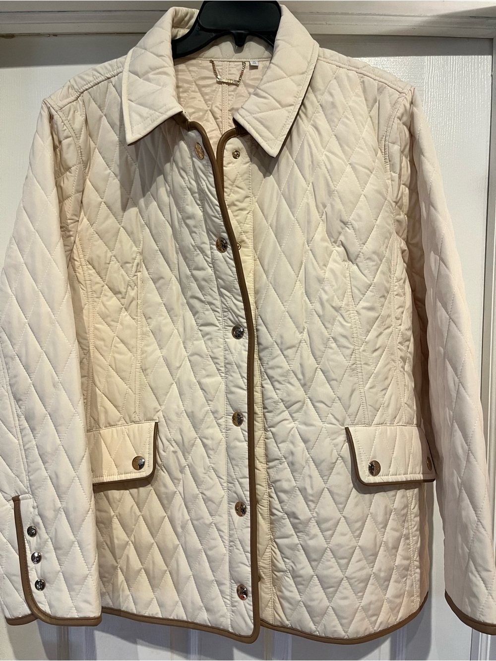 Chico's Classic Quilted Jacket in Cream XXL